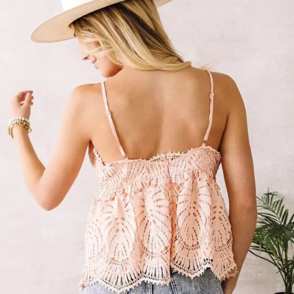 Elegant Lace Peach Top - Picture 2 of 5